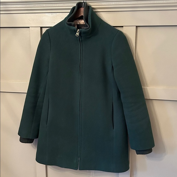 J. Crew Lodge Coat in Italian Stadium Cloth by Nello Gori Wool Green Size 8 - Picture 5 of 10